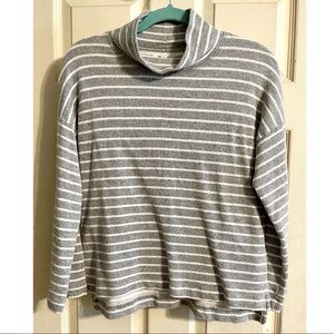 Madewell mock neck striped top